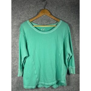 Aerie‎ Mint Green Cotton Blend Relaxed Fit 3/4 Sleeve Top Womens Size S